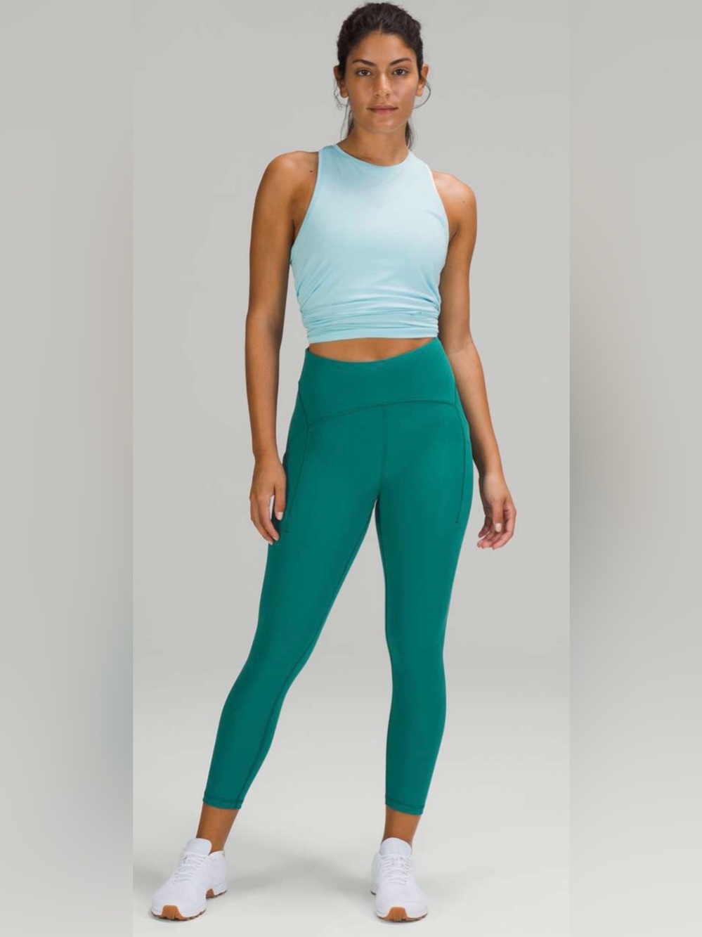 Lululemon Power Thru High-Rise Crop 23” – Size 6 – Teal Lagoon